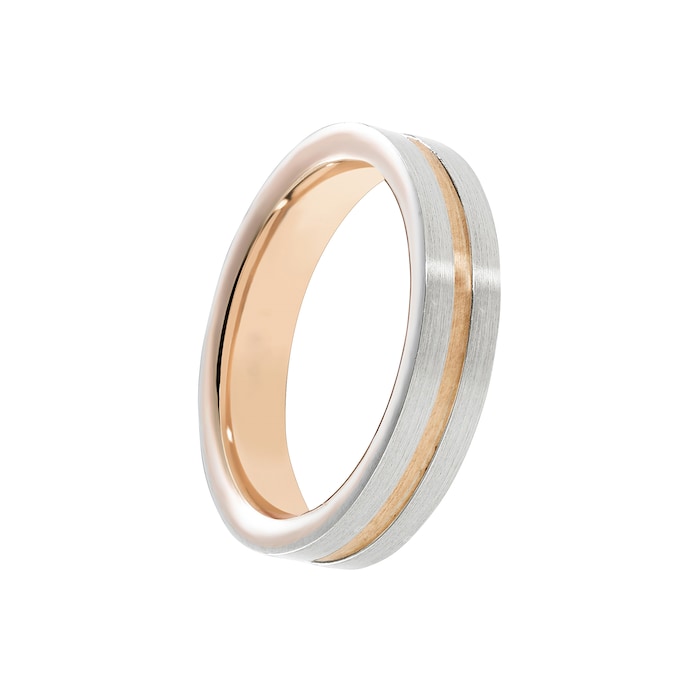 Mappin & Webb 6mm 950 Palladium & Rose Gold Wedding Ring