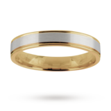Goldsmiths Gents Wedding Ring In 18 Carat White And Yellow Gold