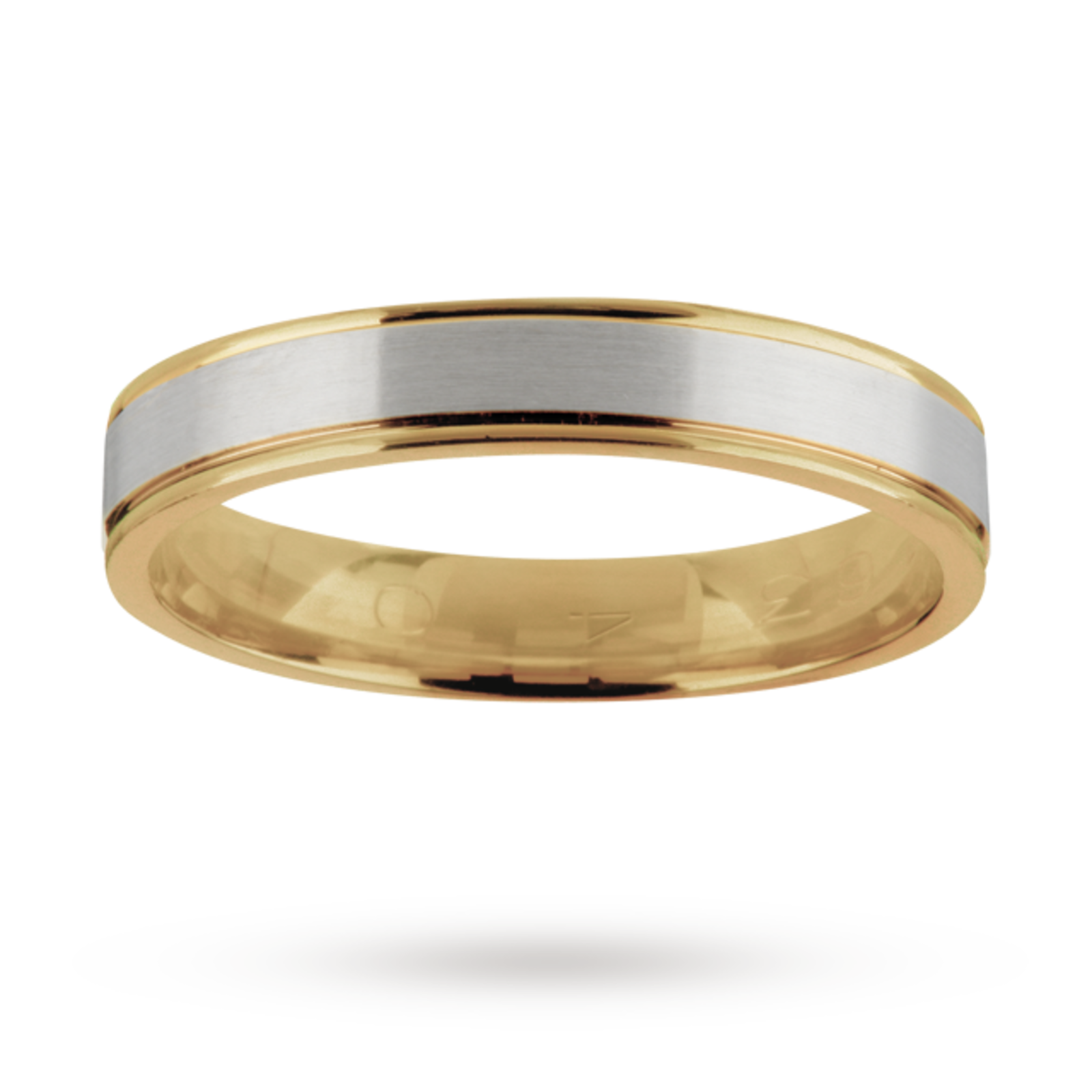 Goldsmiths Gents Wedding Ring In 18 Carat White And Yellow Gold 4163/N