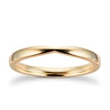 Goldsmiths 9ct Yellow Gold 2.5mm Pinched Wedding Ring - Ring Size L