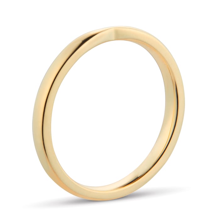 Goldsmiths 9ct Yellow Gold 2.5mm Pinched Wedding Ring