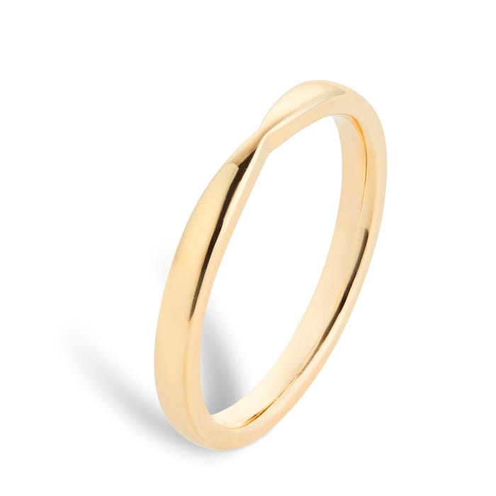 Goldsmiths 9ct Yellow Gold 2.5mm Pinched Wedding Ring