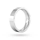 Goldsmiths 5mm Flat Court Heavy Wedding Ring In 9 Carat White Gold
