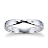 Goldsmiths 9ct White Gold Pinched Wedding Ring