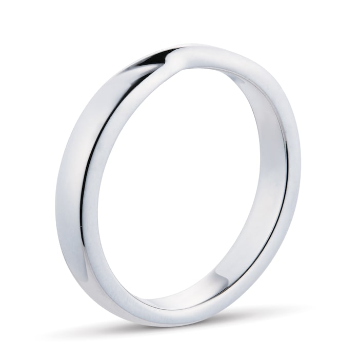 Goldsmiths 9ct White Gold Pinched Wedding Ring - Ring Size P