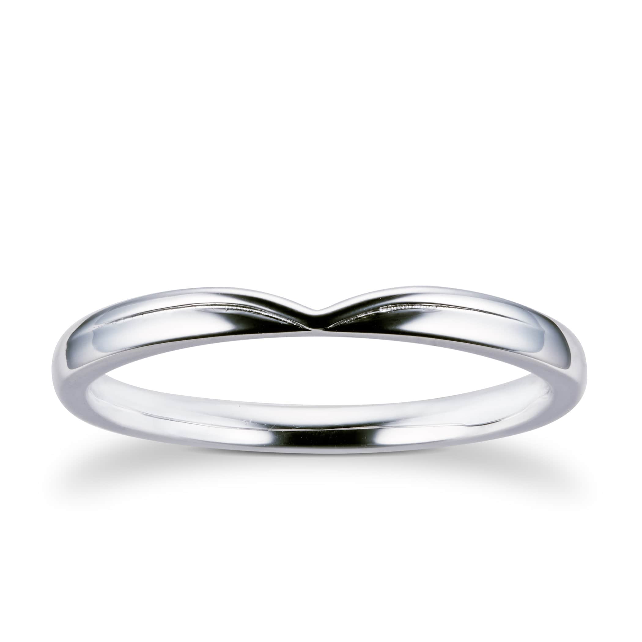 Goldsmiths 9ct White Gold 2mm Dipped Wedding Ring Goldsmiths 9ct White Gold 2mm Dipped Wedding Ring