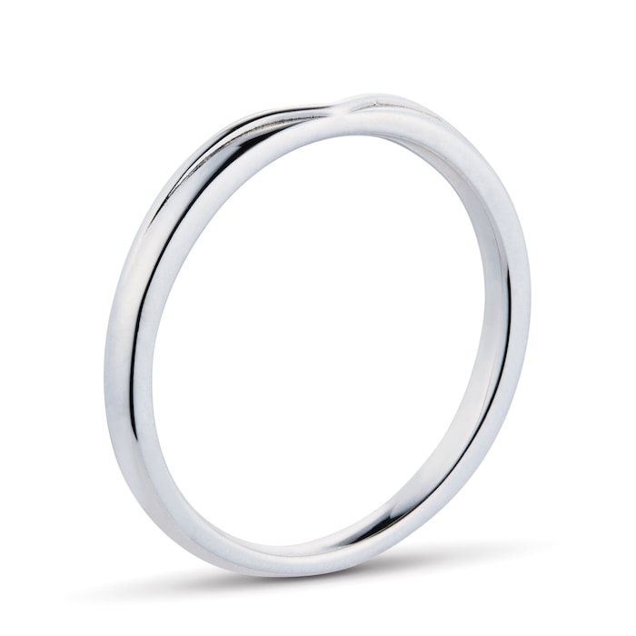 Goldsmiths 9ct White Gold 2mm Dipped Wedding Ring