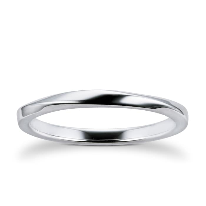 Goldsmiths 9ct White Gold 2mm Twist Wedding Ring