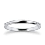 Goldsmiths 9ct White Gold 2mm Twist Wedding Ring - Ring Size L