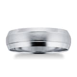 Goldsmiths 6mm Gents D Shaped Wedding Band In 9 Carat White Gold