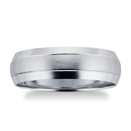 08150110 - 6mm Gents D Shaped Wedding Band In 9 Carat White Gold