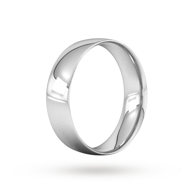 Goldsmiths 6mm Gents Ring In 9ct White Gold
