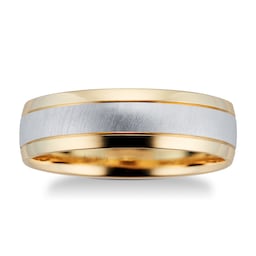 08170023 - Gents 9ct Gold Two Tone 6mm Fancy Court Wedding Band