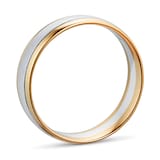 Goldsmiths Gents 9ct Gold Two Tone 6mm Fancy Court Wedding Band