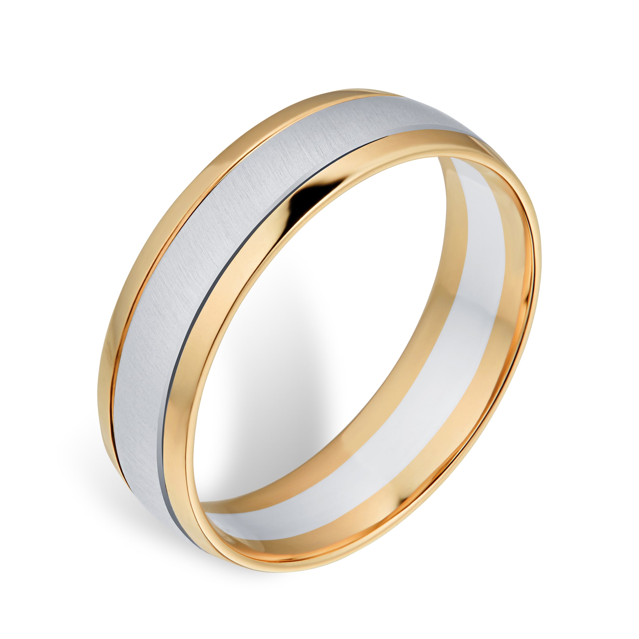Goldsmiths Gents 9ct Gold Two Tone 6mm Fancy Court Wedding Band Goldsmiths Gents 9ct Gold Two Tone 6mm Fancy Court Wedding Band