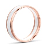 Goldsmiths 9ct White Gold & Rose Gold Two Tone Wedding Ring - Ring Size Q
