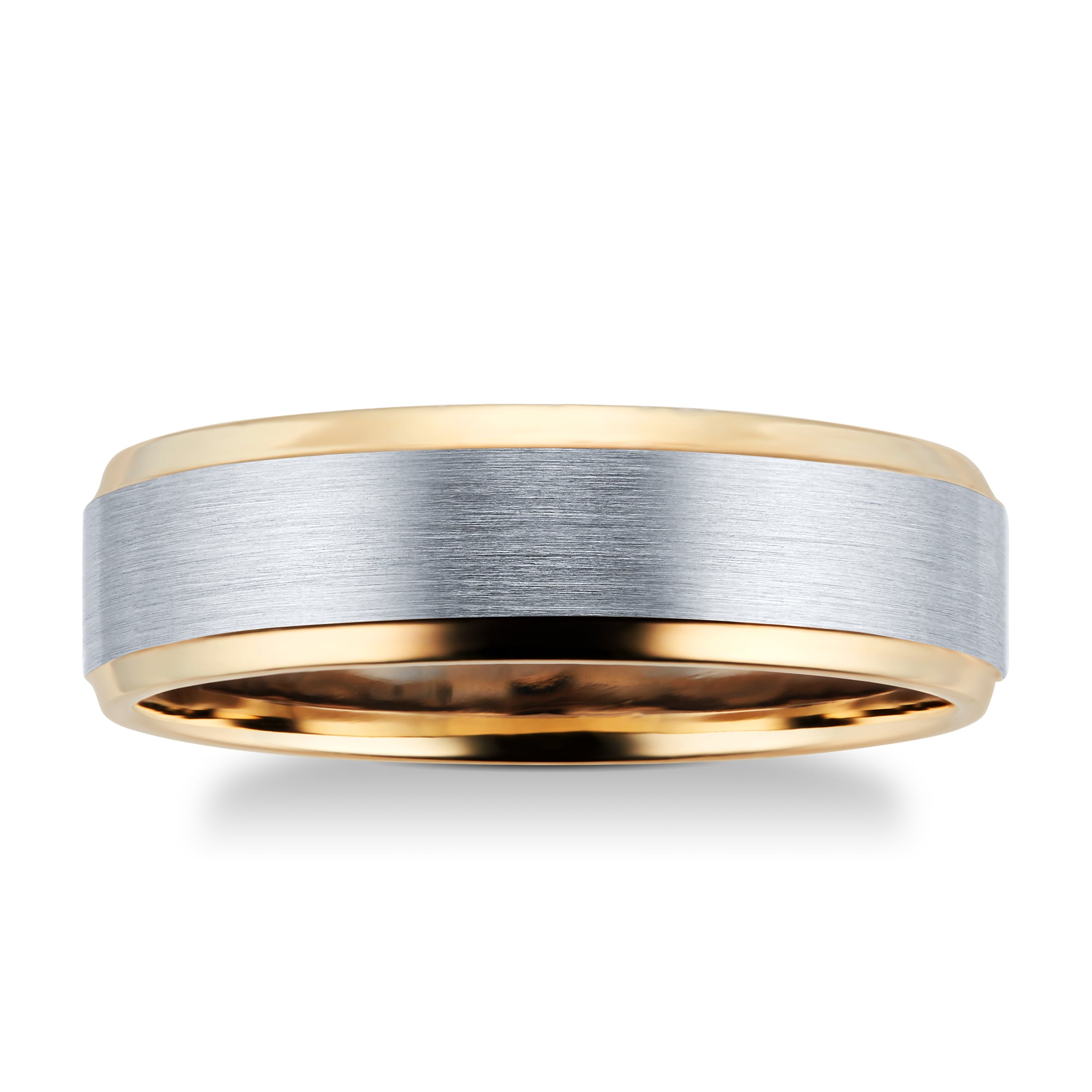 9ct Yellow Gold & Palladium Wedding Ring - Ring Size S