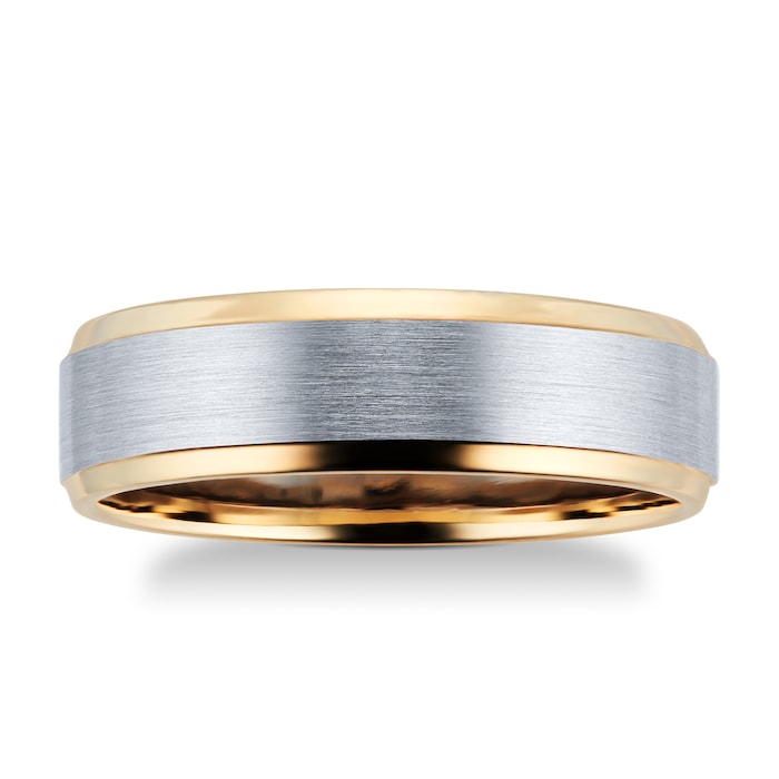 Goldsmiths 9ct Yellow Gold & Palladium Wedding Ring
