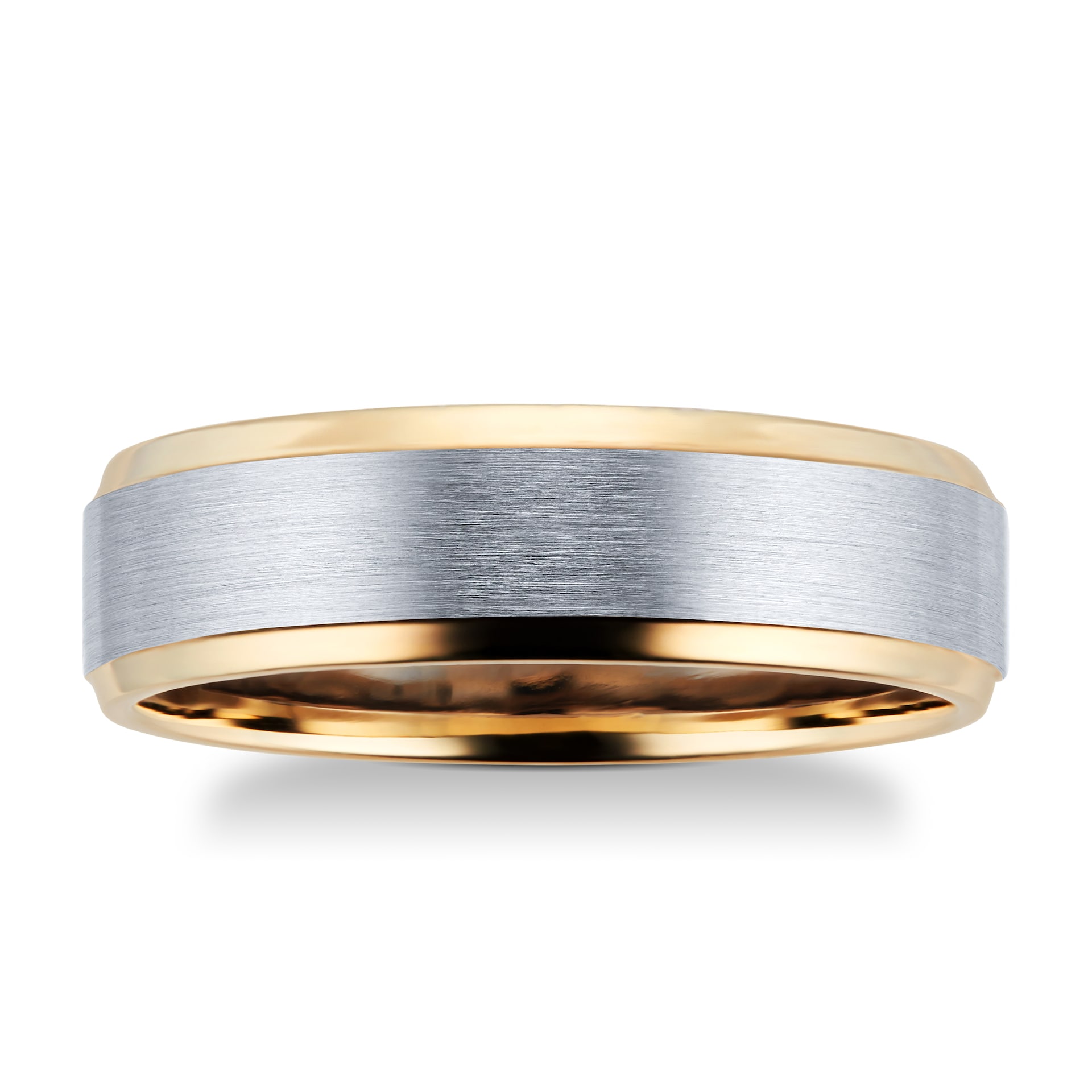 Goldsmiths 9ct Yellow Gold & Palladium Wedding Ring Goldsmiths 9ct Yellow Gold & Palladium Wedding Ring