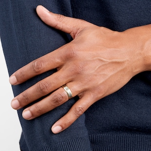 Goldsmiths 9ct Yellow Gold & Palladium Wedding Ring