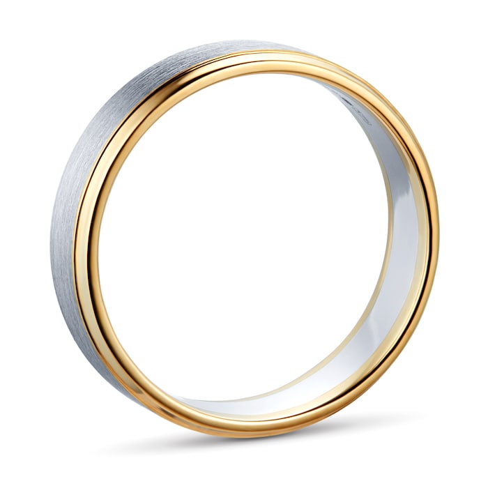 Goldsmiths 9ct Yellow Gold & Palladium Wedding Ring