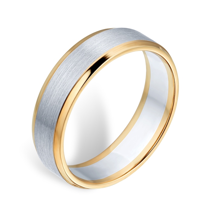 Goldsmiths 9ct Yellow Gold & Palladium Wedding Ring