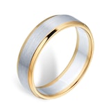 Goldsmiths 9ct Yellow Gold & Palladium Wedding Ring