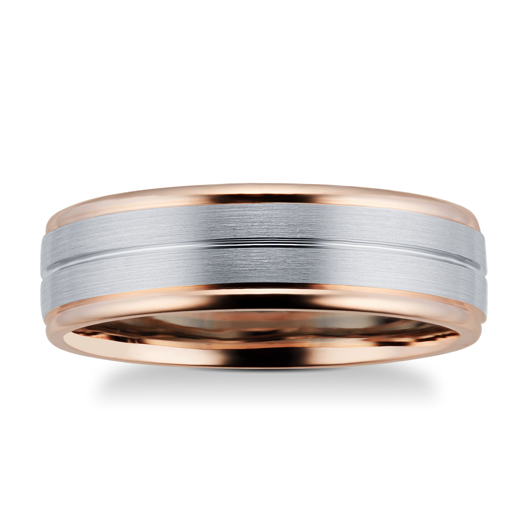 Goldsmiths 9ct Rose Gold & Palladium Wedding Ring Goldsmiths 9ct Rose Gold & Palladium Wedding Ring