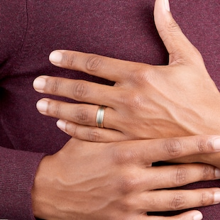 Goldsmiths 9ct Rose Gold & Palladium Wedding Ring