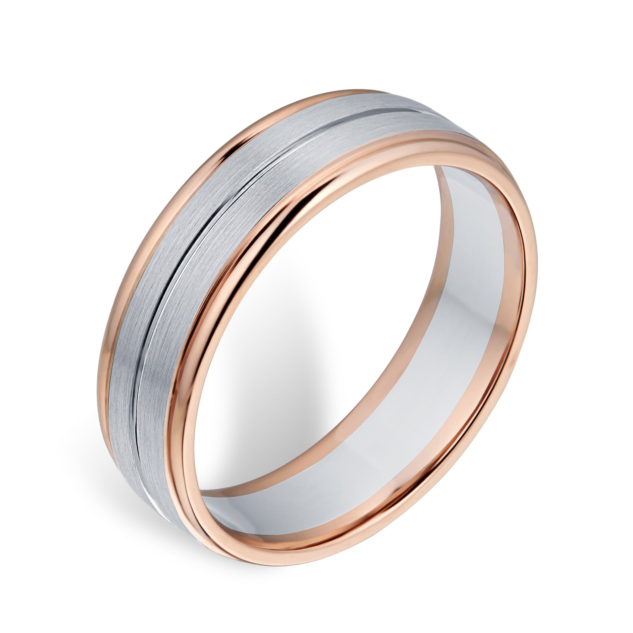 Goldsmiths 9ct Rose Gold & Palladium Wedding Ring Goldsmiths 9ct Rose Gold & Palladium Wedding Ring