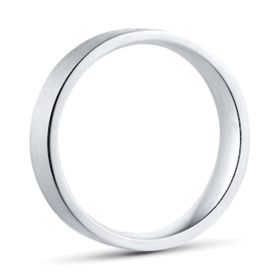 Goldsmiths Palladium 5mm 0.03ct Princess Cut Diamond Flat Court Wedding Ring