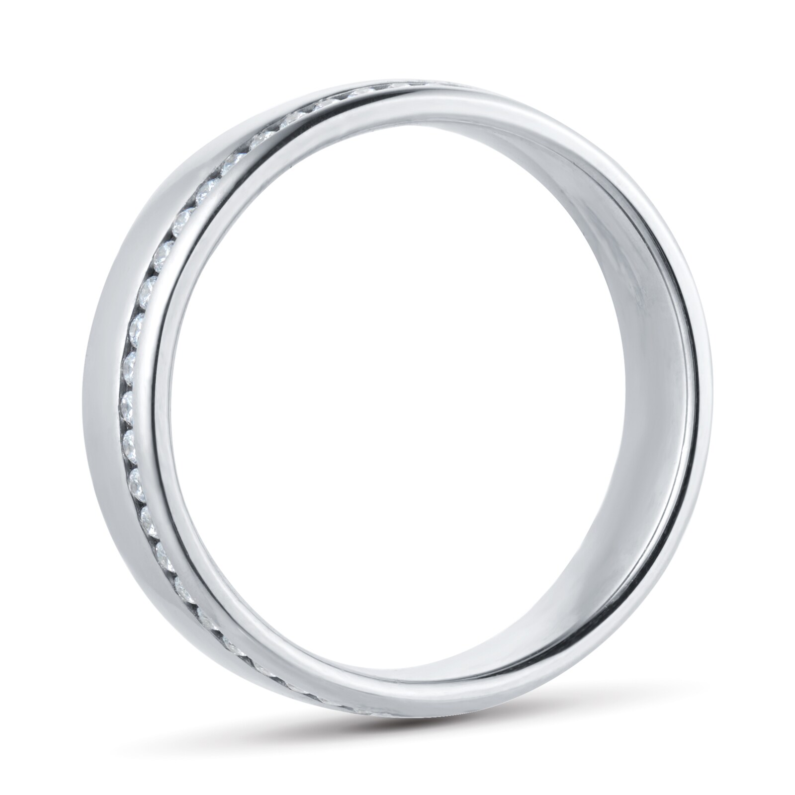 Goldsmiths Palladium 5mm 0.42ct Brilliant Cut Diamond Slight Court Heavy Wedding Ring