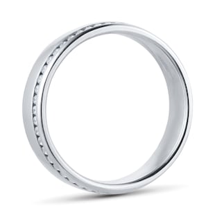 Goldsmiths Palladium 5mm 0.42ct Brilliant Cut Diamond Slight Court Heavy Wedding Ring
