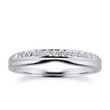Goldsmiths Ladies Diamond Set Shaped Wedding Ring In 18 Carat White Gold - Ring Size K