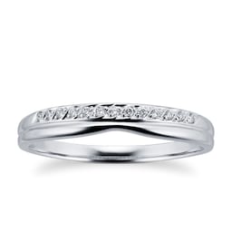08210570 - Ladies Diamond Set Shaped Wedding Ring In 18 Carat White Gold