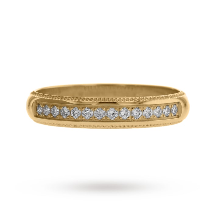 Goldsmiths 18ct Yellow Gold Beaded Edge Eternity Ring