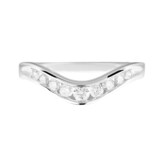 Goldsmiths Brilliant Cut 0.33 Carat Total Weight Diamond Set Ladies Shaped Wedding Ring In 18 Carat White Gold - Ring Size J