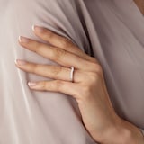 Goldsmiths Brilliant Cut 0.38 Carat Total Weight Diamond Set Ladies Shaped Wedding Ring In 18 Carat White Gold - Ring Size K