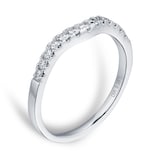 Goldsmiths Brilliant Cut 0.38 Carat Total Weight Diamond Set Ladies Shaped Wedding Ring In 18 Carat White Gold