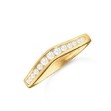 Mappin & Webb 18ct Yellow Gold 0.26cttw Diamond Shaped Wedding Ring