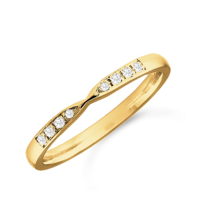 Mappin & Webb 18ct Yellow Gold 0.05cttw Diamond Shaped Wedding Ring