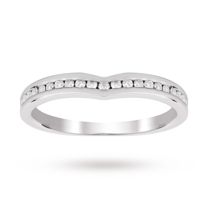 Goldsmiths 18ct White Gold 0.25 Total Carat Weight Diamond Set Shaped Band