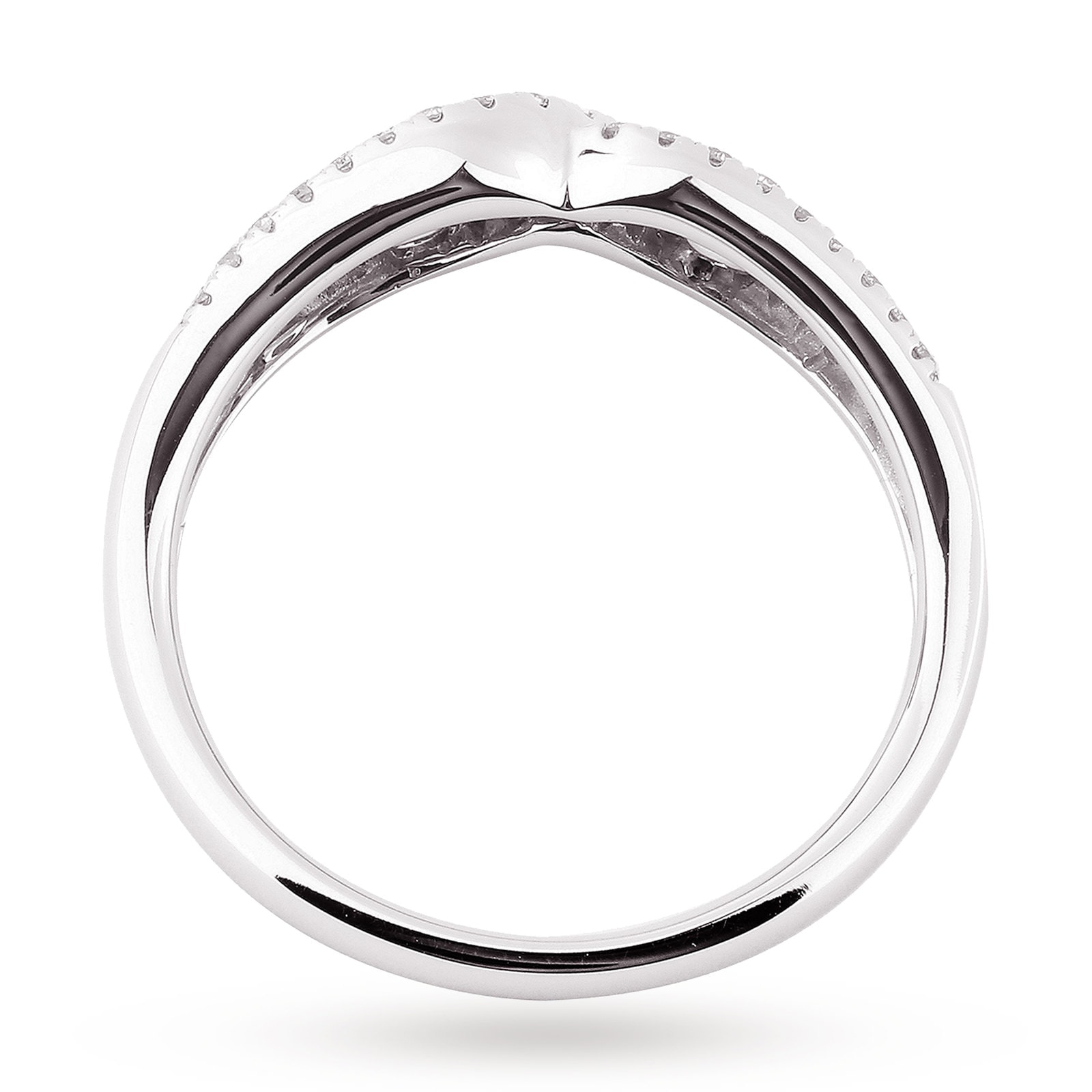 Goldsmiths 18ct White Gold 0.40 Total Carat Weight Diamond Halo Shaped Band Goldsmiths 18ct White Gold 0.40 Total Carat Weight Diamond Halo Shaped Band