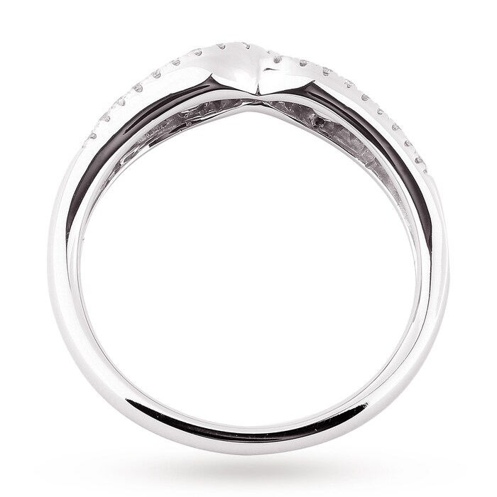 Goldsmiths 18ct White Gold 0.40 Total Carat Weight Diamond Halo Shaped Band