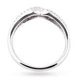Goldsmiths 18ct White Gold 0.40 Total Carat Weight Diamond Halo Shaped Band - Ring Size K