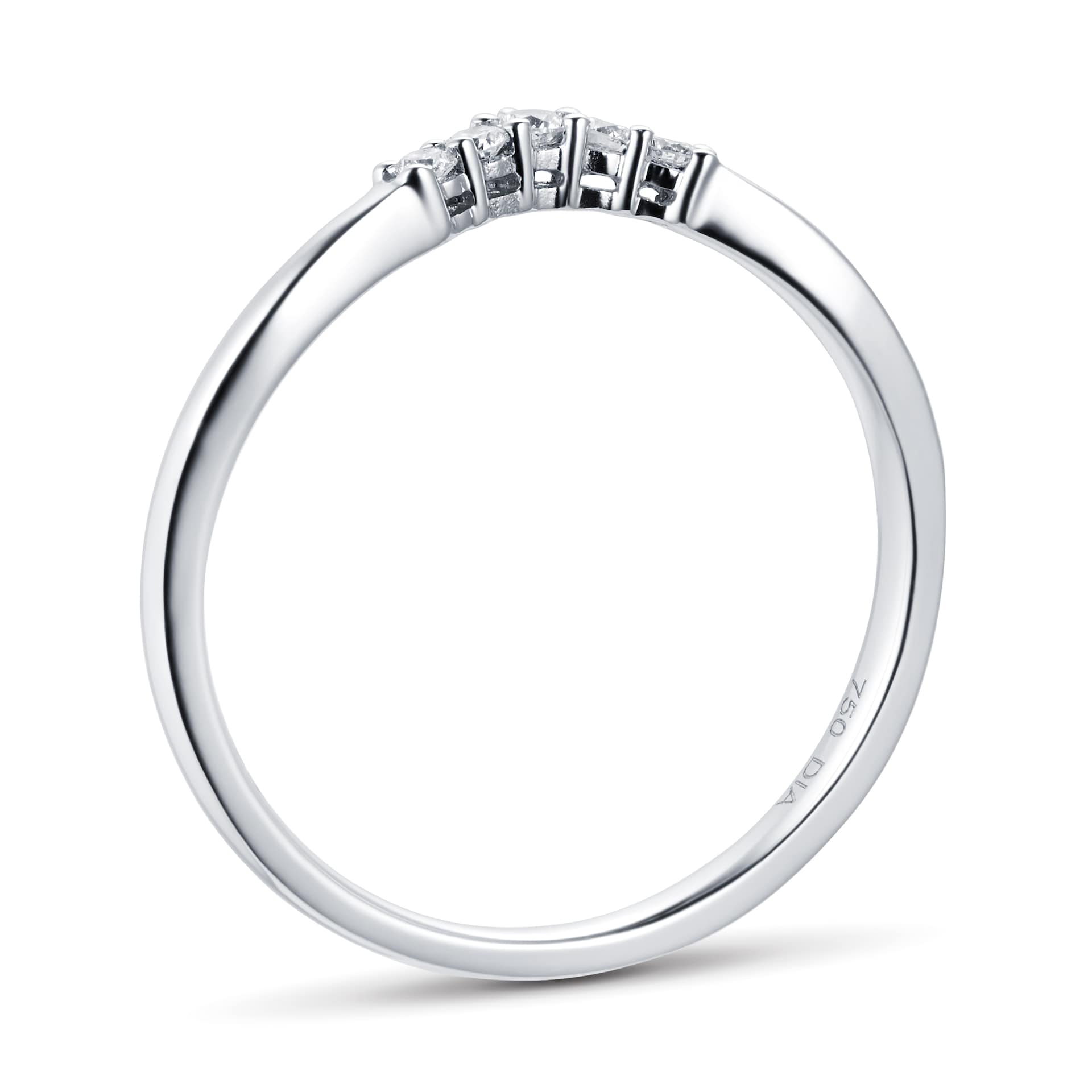 Goldsmiths 18ct White Gold 0.09 Total Carat Weight Diamond Set Shaped Band Goldsmiths 18ct White Gold 0.09 Total Carat Weight Diamond Set Shaped Band