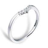 Goldsmiths 18ct White Gold 0.09 Total Carat Weight Diamond Set Shaped Band - Ring Size K