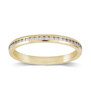 Mappin & Webb 18ct Yellow Gold 0.12ct Round Brilliant Cut Channel Set Wedding Ring