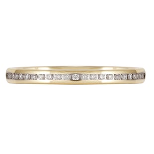 Mappin & Webb 18ct Yellow Gold 0.12ct Round Brilliant Cut Channel Set Wedding Ring
