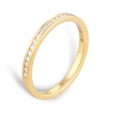 Mappin & Webb 18ct Yellow Gold 0.12ct Round Brilliant Cut Channel Set Wedding Ring - Ring Size P